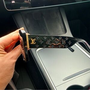 Louis Vuitton Black Sunglasses with Gold Logo